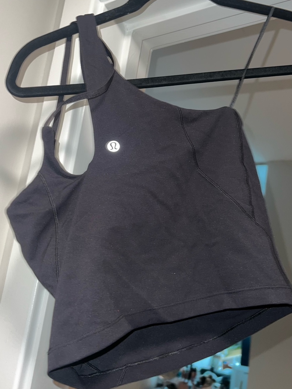 lululemon athletica Black One-Shoulder Crop Tank